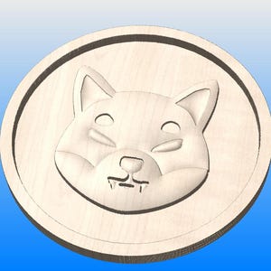Shib Coin Wallet 3D Digital .STL-Datei für CNC - Aspire und Vectric Formate inklusive