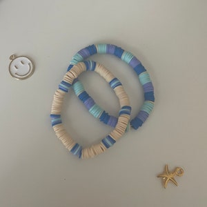 Clearwater Bracelet Blue Clay Bead Bracelet Stack Preppy