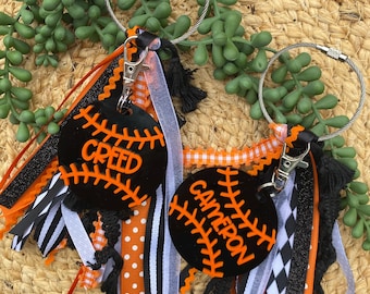 Custom Baseball Spirit Tassel Bag Tag – Personalized Team Accessory