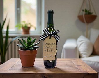 Funny Wooden Wine Tag · Holiday Hostess Gift · Stocking Stuffer