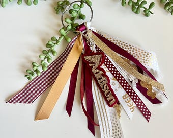 Custom Cheer Bag Tag – Personalized Spirit Tassel Keychain