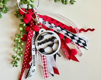 Custom Soccer Spirit Tassel Bag Tag – Personalized Name Keychain