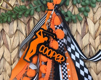 Personalized Golf Spirit Tassel Keychain, Custom Team Colors Bag Charm, Player Name Gift