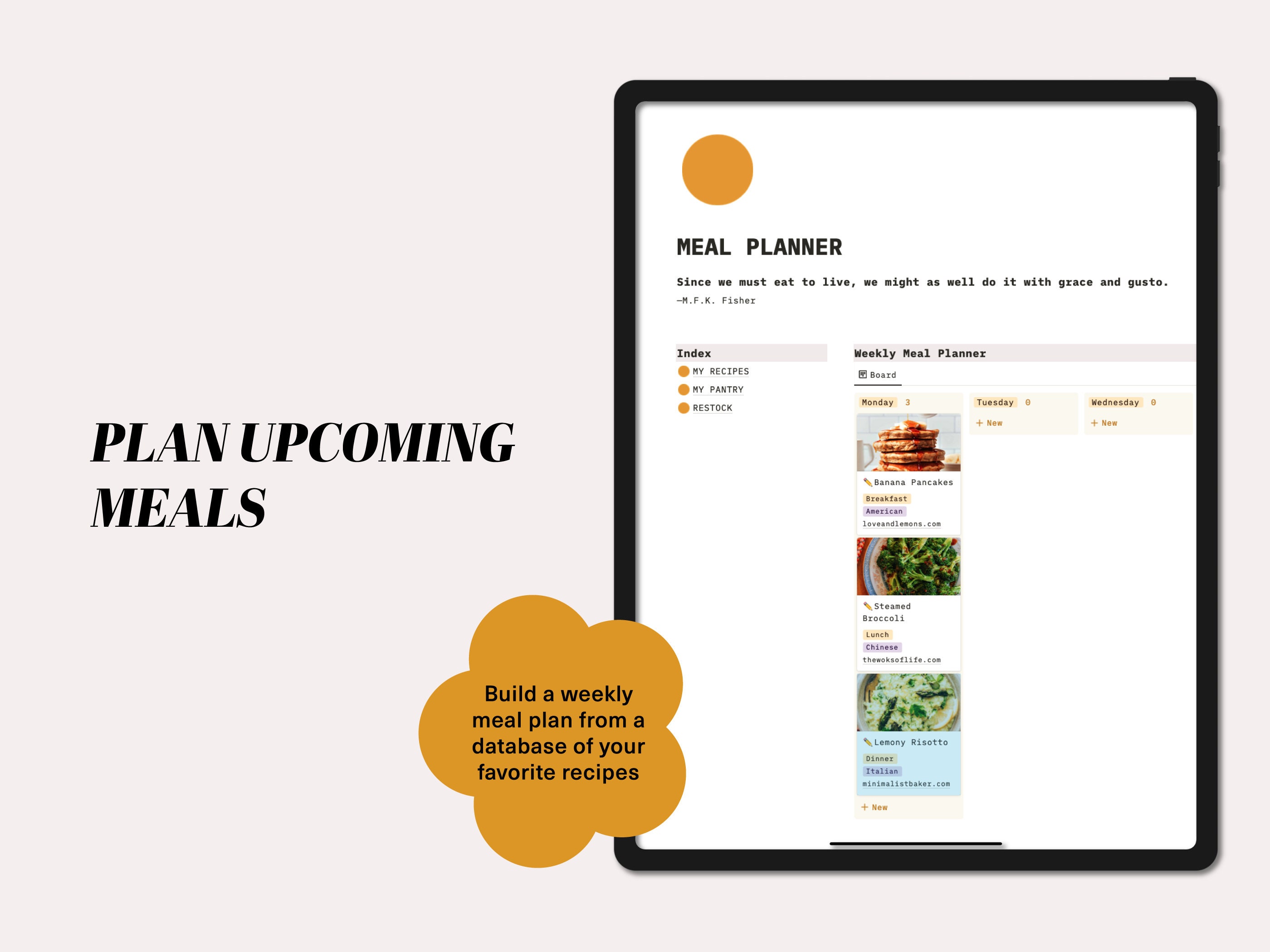 Meal Planner Notion Template - Make Eating Easy! - Etsy