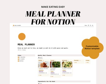 Meal Planner Notion Template - Make Eating Easy!