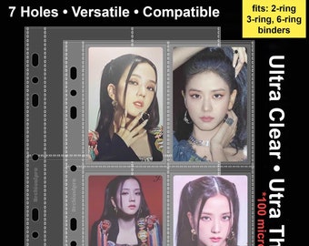 7-Hole A5 Binder Refill Sheets - High Quality 100 Microns | collect book photo album collection kpop trading cards journaling pvc acid free