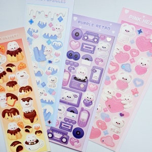 KPop Polco Deco Pegatinas "Oso Polar" Pegatina - 1 PC / kawaii lindo kpop toploader calcomanía deco polco diario coreano scrapbooking