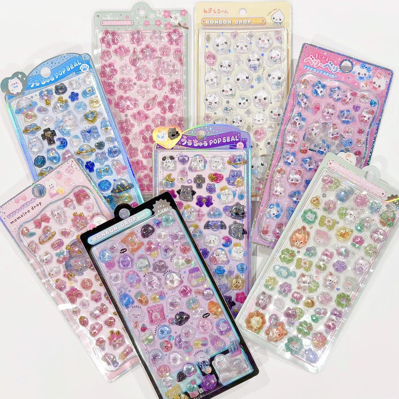 3D Gel Resin "Bonbon Drop Pop Seal" Stickers - 1 PC | kawaii cute kpop toploader decal deco polco korean journaling scrapbooking
