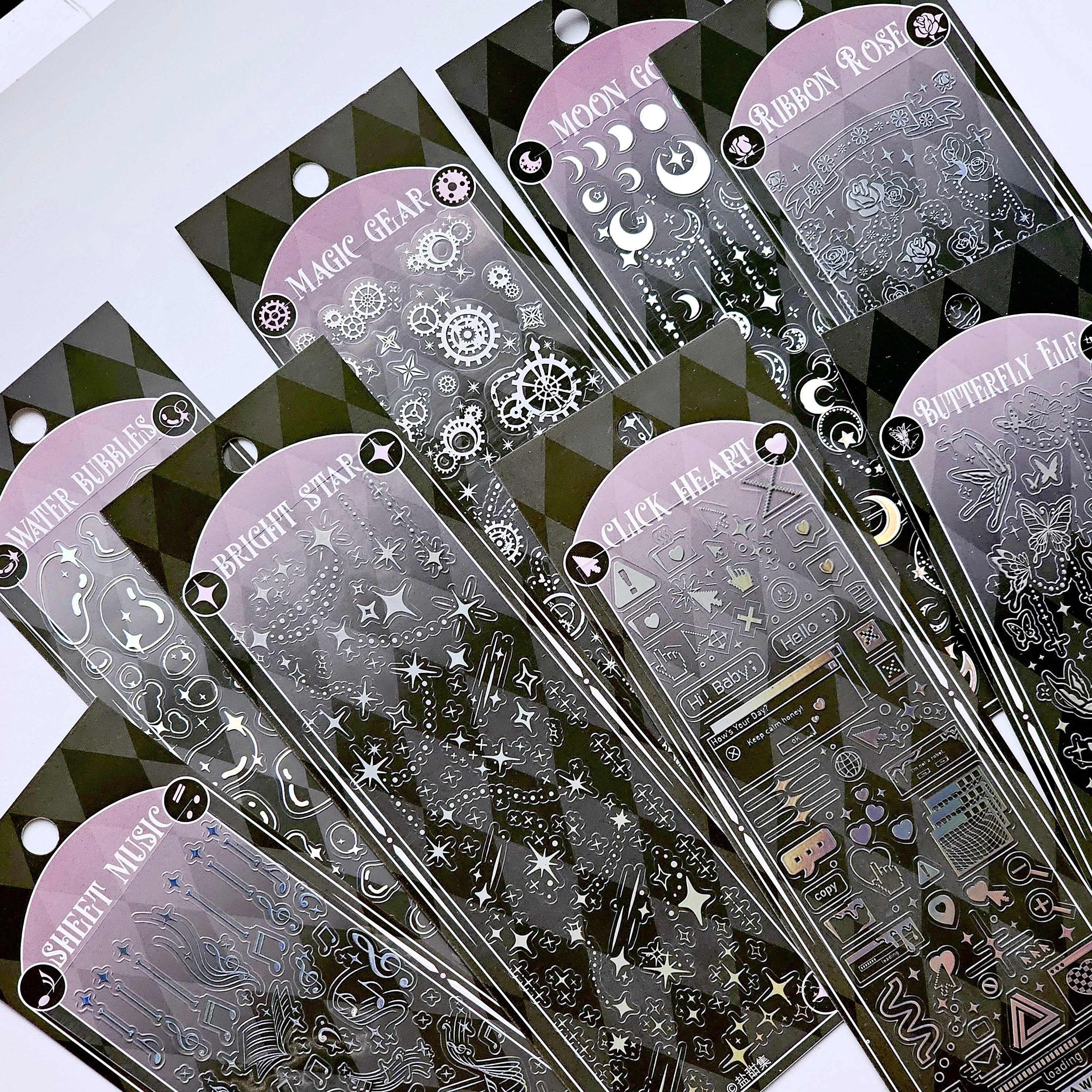KPop Polco Deco Stickers "Holographic Laser" - 1 PC | kawaii cute kpop toploader decal deco polco korean journaling scrapbooking