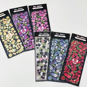 KPop Polco Deco Stickers "Roses" - 1 PC | kawaii cute kpop toploader decal deco polco korean journaling scrapbooking