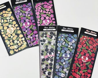 KPop Polco Deco Pegatinas "Rosas" - 1 PC / kawaii lindo kpop toploader calcomanía deco polco diario coreano scrapbooking