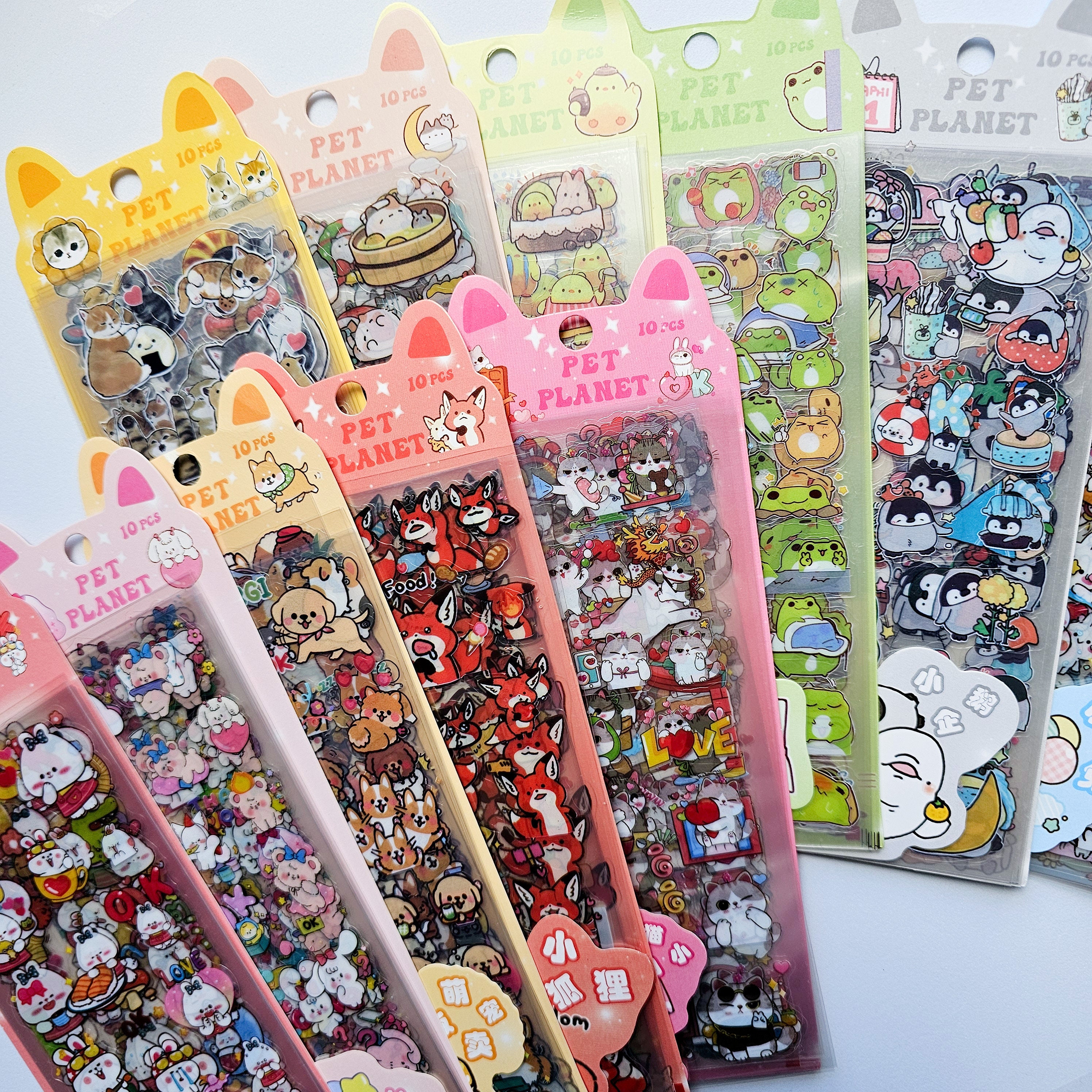 10 Pack PET PVC Stickers | Kawaii Cute Kpop Toploader Decal Deco Polco ...