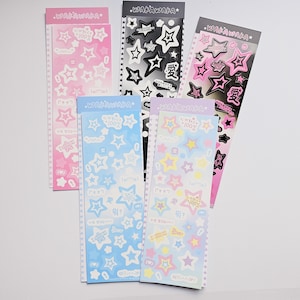 Pegatinas decorativas KPop Polco &quot;Superestrella&quot; - 1 unidad / Pegatinas kawaii lindas de Kpop para cargador superior, decoración de diario coreano y scrapbooking.