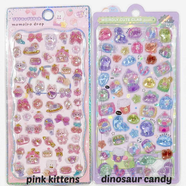 3D Gel Resin "Bonbon Drop Pop Seal" Stickers - 1 PC | kawaii cute kpop toploader decal deco polco korean journaling scrapbooking