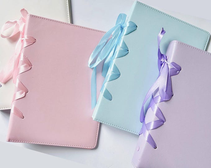 Ribbon Leather A5 Photocard Binder | kpop collect book photo album collection kpop trading cards journaling pvc acid free