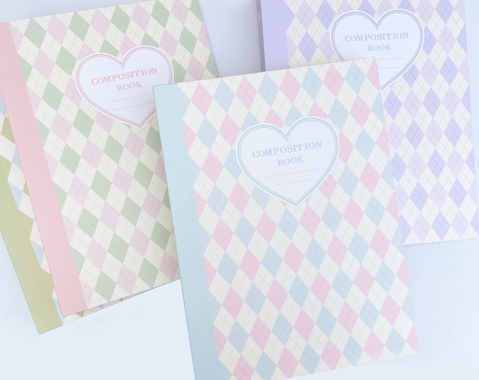 Plaid Composition Book A5 Photocard Binder | kpop | collect book photo album collection kpop trading cards journaling pvc acid free