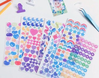 KPop Polco Deco Stickers "Cute Glitter" - 1 PC