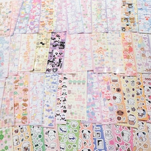 Non Repeat Random Korean Sticker Sheets Grab Bag | stickers, laser, deco, toploader, kawaii, stationery, diy, decor, scrapbooking, journal
