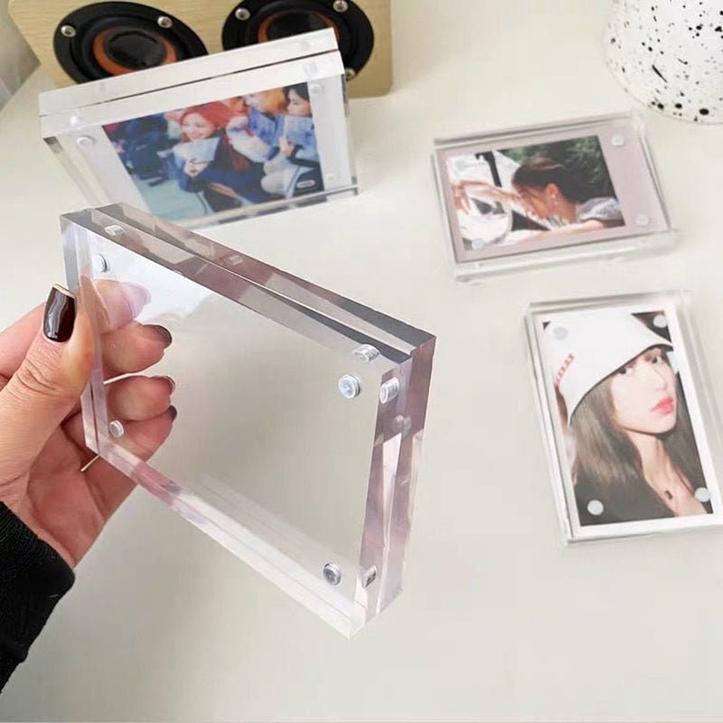Transparent Acrylic Photo Frame Magnetic Poster Display Rack Certificate  File Magnetic Photo Frame Is Used For Desktop Display With Photo Frame  Bracket And Gift Box 
