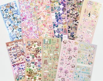 Pegatina de gatitos - 1 unidad / kawaii lindo kpop toploader calcomanía deco polco korean journaling scrapbooking