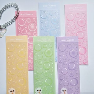 KPop Polco Deko-Aufkleber „Sweet Bubbles“ – 1 Stück | kawaii süßer Kpop Toploader Aufkleber Deko Polco koreanisches Journaling Scrapbooking
