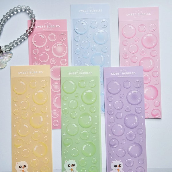 KPop Polco Deco Stickers "Sweet Bubbles" - 1 PC | kawaii cute kpop toploader decal deco polco korean journaling scrapbooking