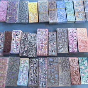 Non Repeat Random Korean Sticker Sheets Grab Bag | stickers, laser, deco, toploader, kawaii, stationery, diy, decor, scrapbooking, journal