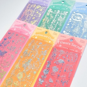 3PC KPop Polco Kawaii Deko Aufkleber ""Holographic Laser"" - 3 STÜCK."