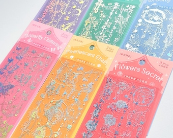 3PC KPop Polco Kawaii Deco Stickers "Holographic Laser" - 3 PCS