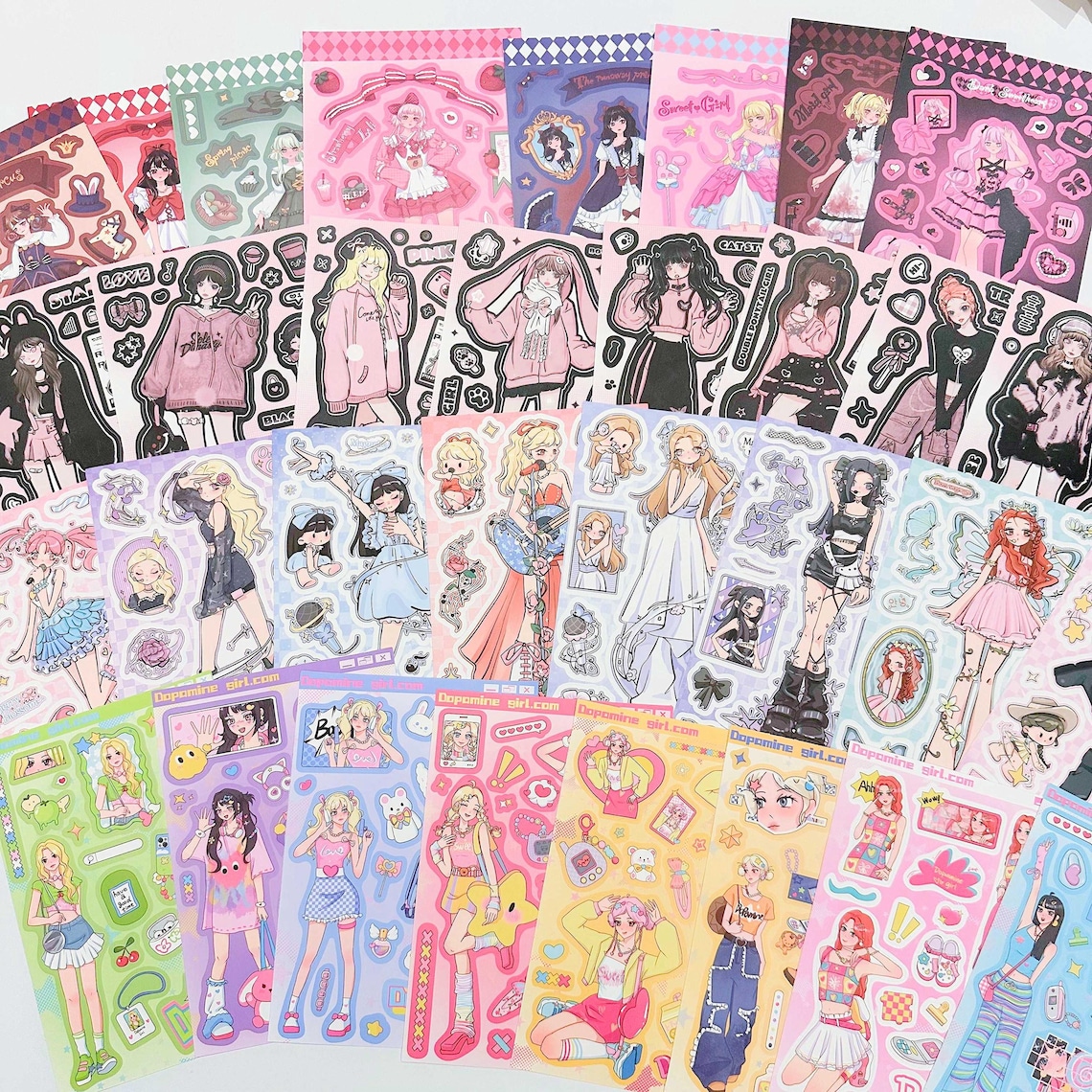 Kpop Polco Deco Stickers "anime Girl" Sticker - 8 PCS | Kawaii Cute ...
