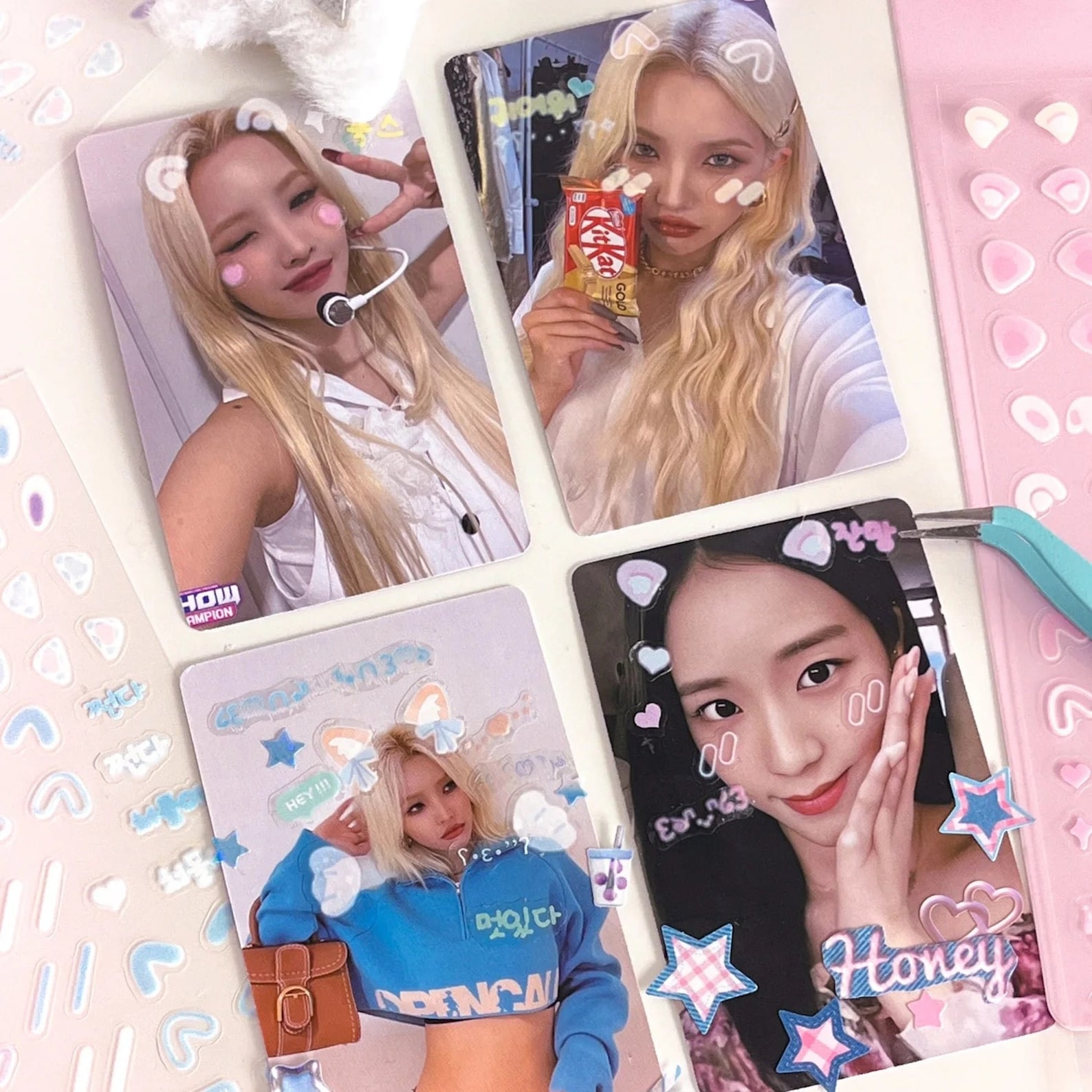 Kpop Polco Deco Stickers "cute Ears" - 1 PC | Kawaii Cute Kpop ...