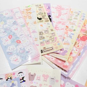 Non Repeat Random Korean Sticker Sheets Grab Bag | stickers, laser, deco, toploader, kawaii, stationery, diy, decor, scrapbooking, journal