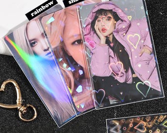Holographic Card Sleeves - 50/100 PCS | trading cards kpop collection protection toploader