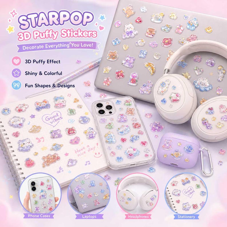 3D Gel Resin "Bonbon Drop Pop Seal" Stickers - 1 PC | kawaii cute kpop toploader decal deco polco korean journaling scrapbooking