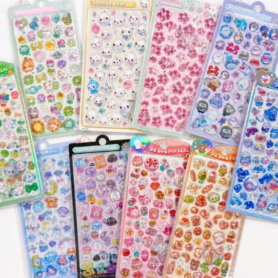 3D Glitter Gel Resin "BONBON POP Seal" Stickers - 1 PC | kawaii kpop decal deco polco korean japanese journaling scrapbooking