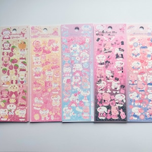 KPop Polco Deco Pegatinas "Bunny Cat" - 1 PC / kawaii lindo kpop toploader calcomanía deco polco diario coreano scrapbooking