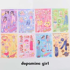 Kpop Polco Deco Stickers "anime Girl" Sticker - 8 PCS | Kawaii Cute ...