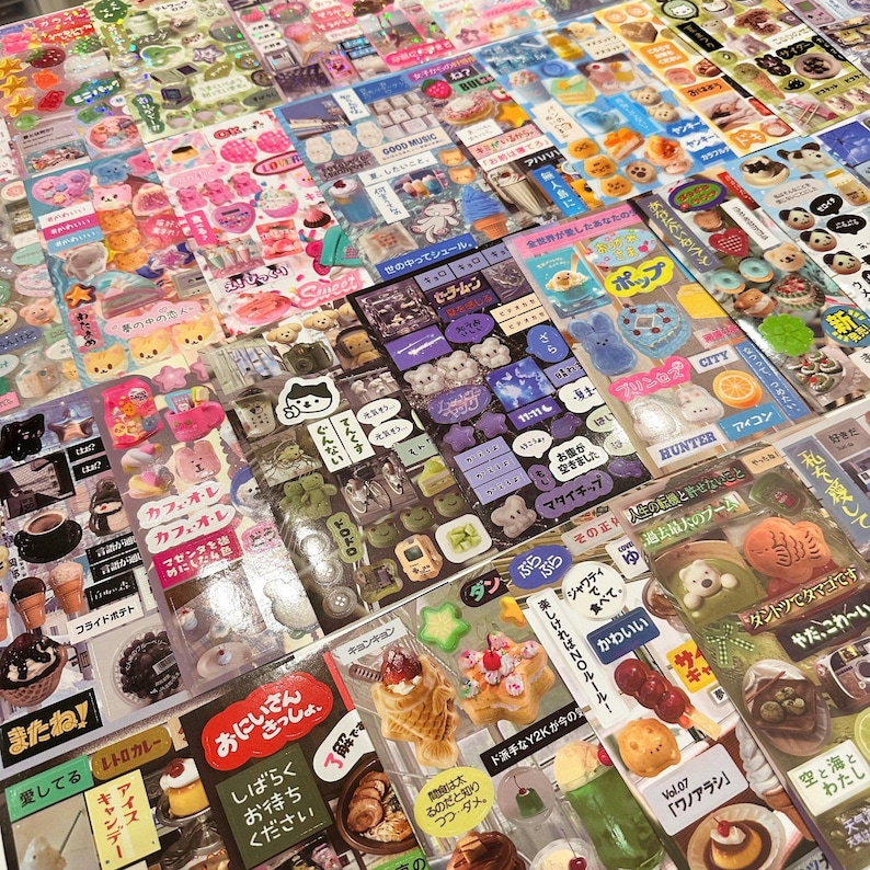 45 Pages/800 stickers Japanese Retro Sticker Book | kpop polco kawaii cute kpop decal deco polco korean journaling scrapbooking stationery