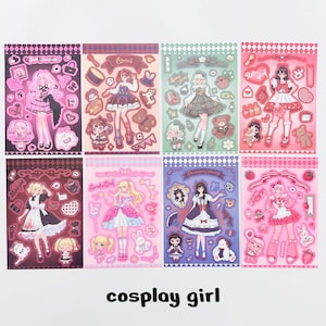 Kpop Polco Deco Stickers "anime Girl" Sticker - 8 PCS | Kawaii Cute ...