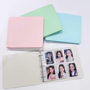 Pasta para cartões de fotos com 6 bolsos | Coleção de álbuns de fotos de livros, cartões colecionáveis de K-pop, diário, PVC sem ácido