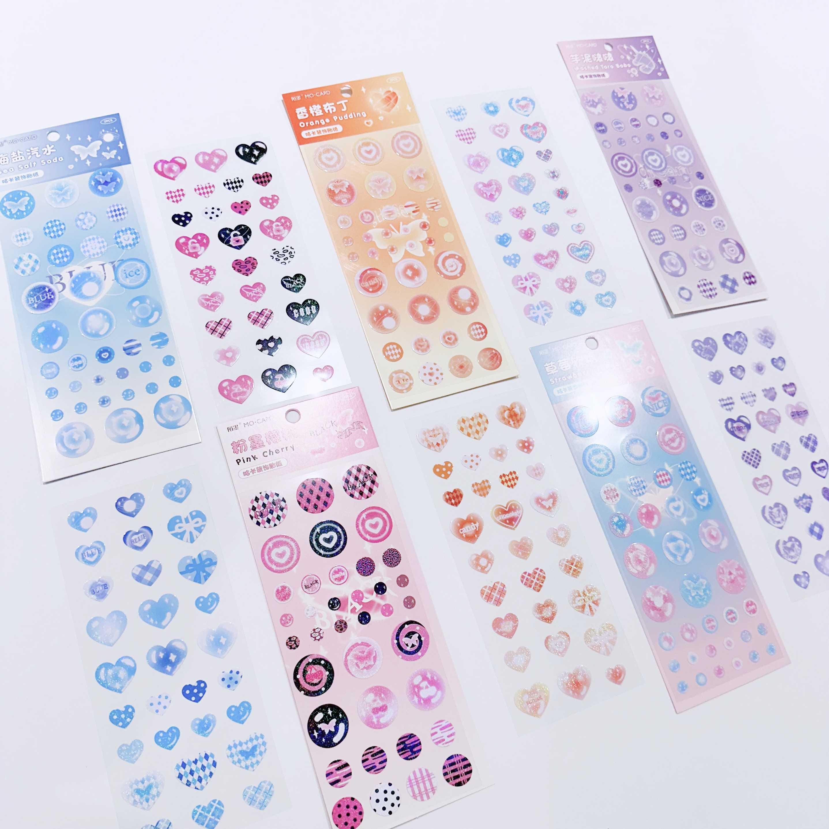 KPop Polco Deco Stickers "Bubble Heart" - 2 PCS | kawaii cute kpop toploader decal deco polco korean journaling scrapbooking