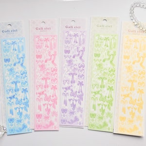 Stickers déco KPop Polco « Galici Ribbon » - 1 PC | Sticker kawaii, kpop toploader, sticker déco polco, journalisme coréen, scrapbooking
