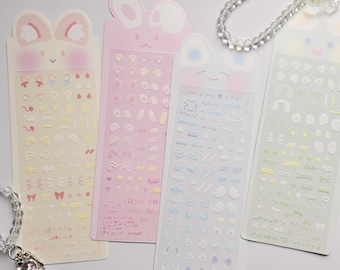 KPop Polco Deco Pegatinas "Cute Ears" - 1 PC / kawaii lindo kpop toploader calcomanía deco polco diario coreano scrapbooking