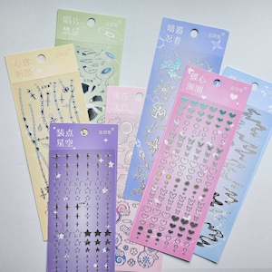 KPop Polco Deco Pegatinas "Láser Holográfico" - 1 PC / kawaii lindo kpop toploader calcomanía deco polco diario coreano scrapbooking