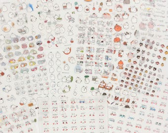 Molang Sticker Pack - 6 PCS | kawaii cute kpop toploader decal deco polco korean journaling scrapbooking