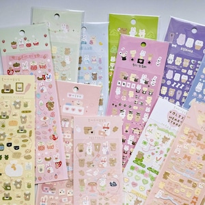 KPop Polco Deco Stickers "Mini Bears" - 1 PC | kawaii cute kpop toploader decal deco polco korean journaling scrapbooking