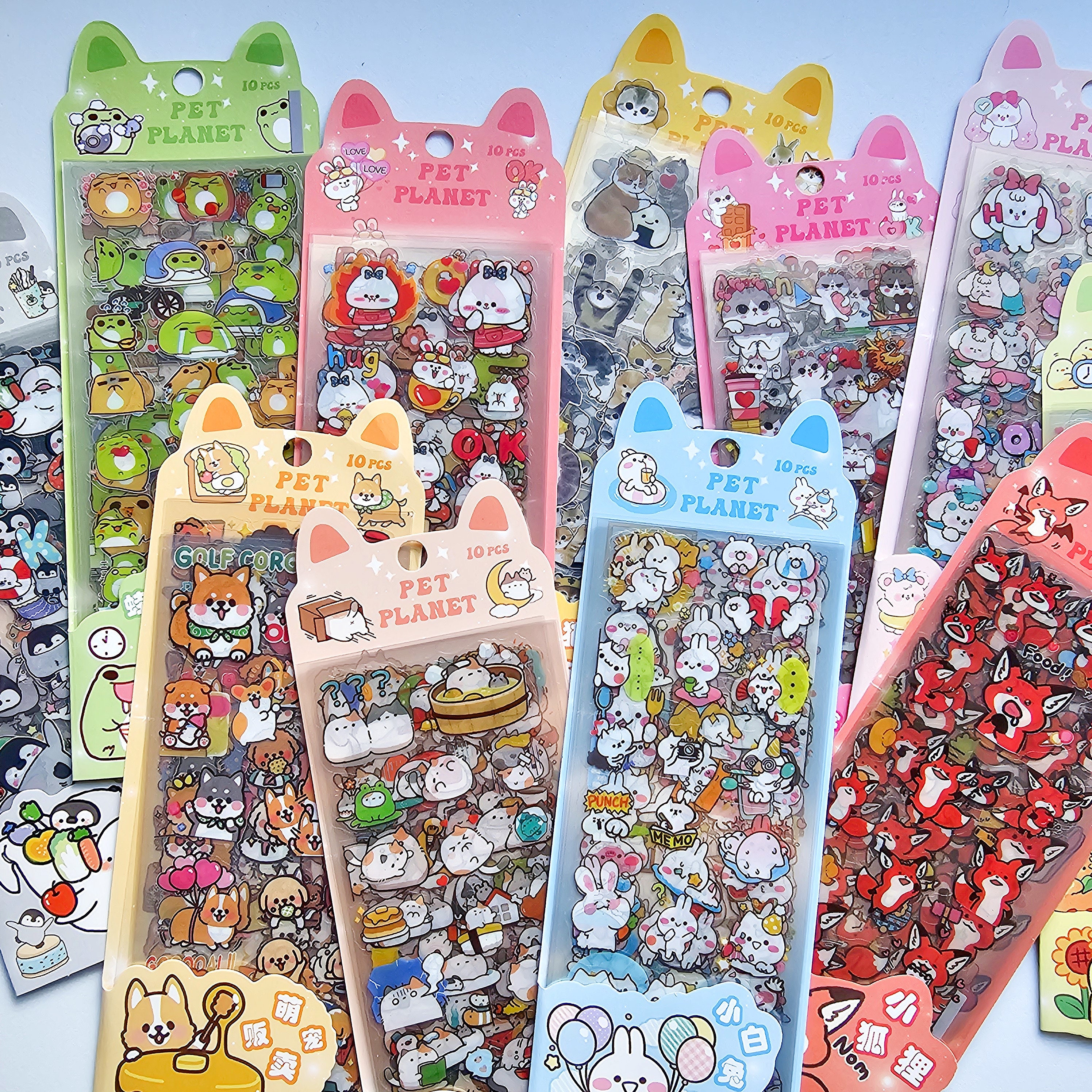 10 Pack PET PVC Stickers | Kawaii Cute Kpop Toploader Decal Deco Polco ...