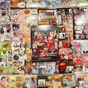 45 Pages/800 stickers Japanese Retro Sticker Book | kpop polco kawaii cute kpop decal deco polco korean journaling scrapbooking stationery