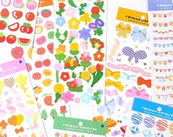 KPop Polco Deco Stickers "Rainbow Carnival" - 1 PC | kawaii cute kpop toploader decal deco polco korean journaling scrapbooking