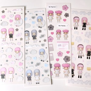 KPop Polco Deco Aufkleber "Süßes Mädchen" - 1 PC | kpop Toploader Aufkleber Deko polco koreanisches Journaling Scrapbooking